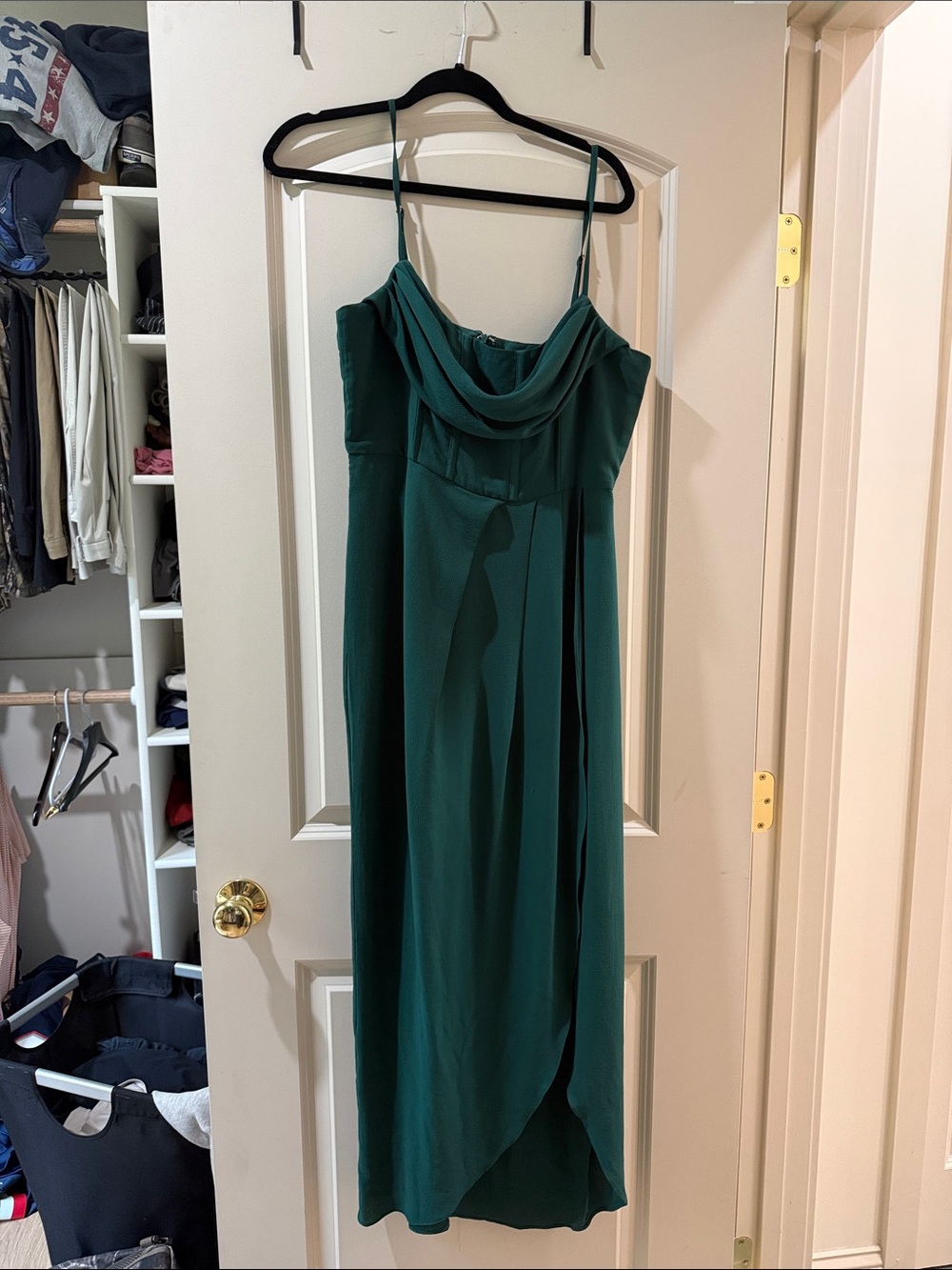 Showpo Green Cowl Neck Spaghetti Strap Dress